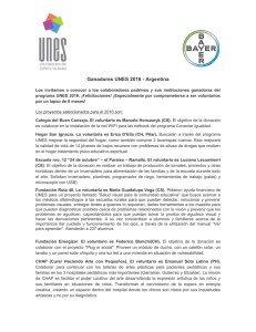 Ganadores UNES 2016 - Argentina