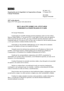 declaración sobre los atentados terroristas perpetrados en parís