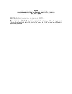 Que por error se publicó la Resolución de apertura sin numerar, por