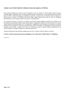 MEXICO. Acabar con el ciclo brutal de violencia contra las mujeres