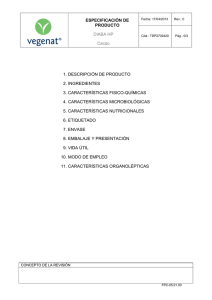 ESPECIFICACIÓN DE PRODUCTO DIABA HP Cacao 1