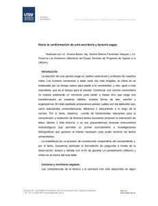 hacia la conformacion de un lector y escritor sagaz