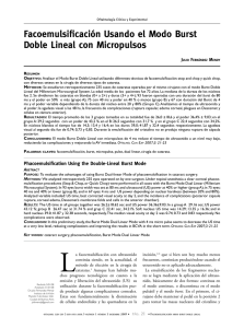 Facoemulsificación Usando el Modo Burst Doble Lineal con