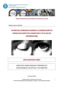 ETUDIO DEL PARPADEO DURANTE LA CONDUCCIÓN DE