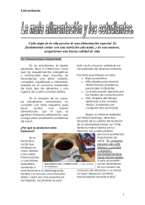 La Mala Alimentación y los Estudiantes.
