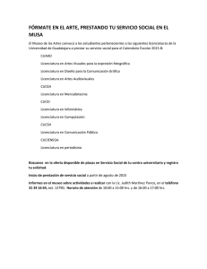 fórmate en el arte, prestando tu servicio social en el musa