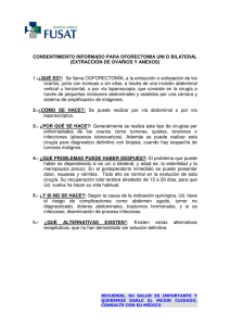 CONSENTIMIENTO INFORMADO PARA OFORECTOMIA UNI O