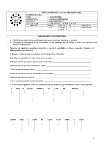Hoja de trabajo de gramática española para secundaria