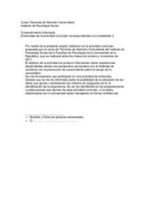 Curso Técnicas de Atención Comunitaria Instituto de Psicología