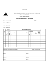 Area Productora: Area Remitente: Area Receptora: ARCHIVO DE