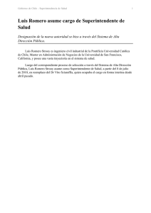 Luis Romero asume cargo de Superintendente de Salud