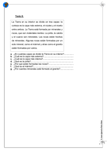 Texto 6: a. ¿En cuántas capas se divide la Tierra en su interior