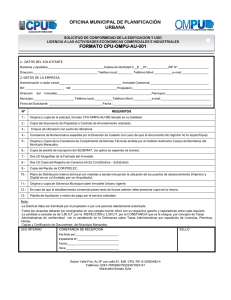 OFICINA MUNICIPAL DE PLANIFICACIÓN URBANA FORMATO