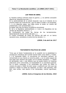 Tema 7: La Revolución soviética y la URSS (1917