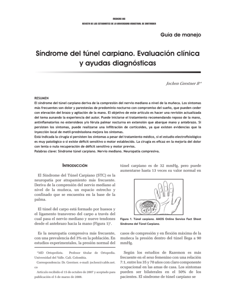 Síndrome Del Túnel Carpiano. Evaluación Clínica Y