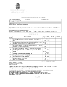 Alambre galvanizado romboidal calibre Nº 12 x 2 1/4” h=2 mts 42