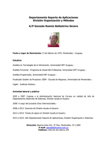 Departamento Soporte de Aplicaciones División Organización y