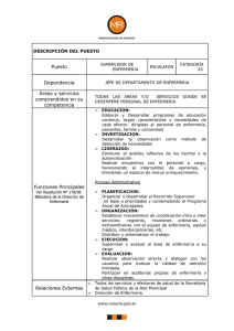 Puesto Dependencia Áreas y servicios comprendidos en su