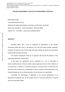 PROCESS MANAGEMENT: AN EFFECTIVE