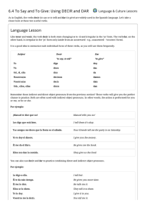 6.4 To Say and To Give: Using DECIR and DAR Language Lesson