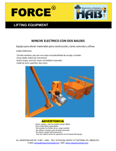 WINCHE ELECTRICO CON DOS BALDES LIFTING EQUIPMENT