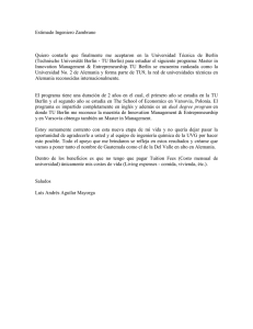 Estimado Ingeniero Zambrano Quiero contarle que finalmente me