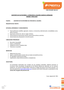 asistente de plataforma y atencion al usuario agencia