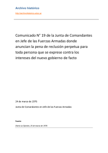 Comunicado N° 19 de la Junta de Comandantes