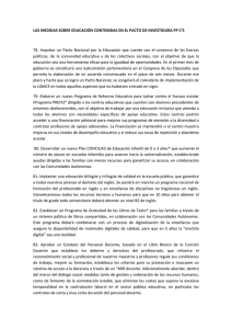 LAS MEDIDAS SOBRE EDUCACIÓN CONTENIDAS EN EL PACTO