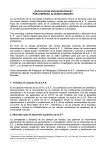 ¿FACULTAD DE EDUCACIÓN FÍSICA?