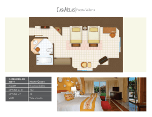 Plano de habitación con dos camas dobles
