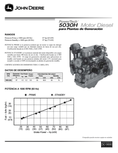 John Deere 5030H: Especificaciones del Motor Diésel