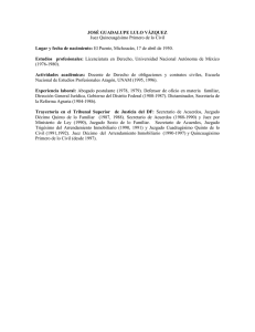 Biografía de José Guadalupe Lulo Vázquez, Juez Civil