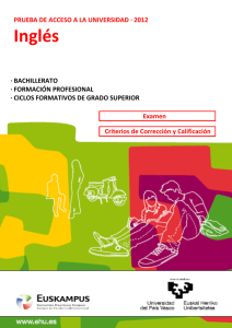 Inglés - Convocatoria Ordinaria