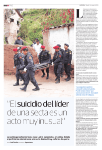 El suicidio del líder de una secta es un acto muy