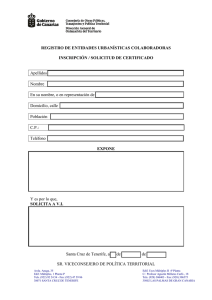 REGISTRO DE ENTIDADES URBANÍSTICAS COLABORADORAS