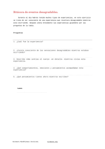 Bitácora de eventos desagradables.