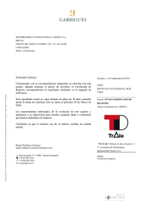 Estimados Señores: Continuando con la correspondencia