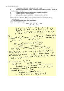 Reacción Redox: Ajuste y Cálculo de Azufre Producido