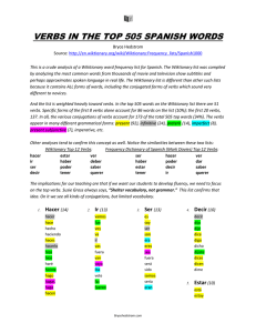 verbs in the top 505 spanish words