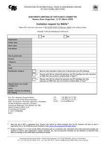 Invitation request for NGOs