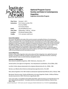 Society and State in Contemporary Argentina