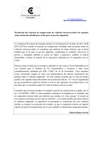 Resolución del contrato de compraventa de vehículo