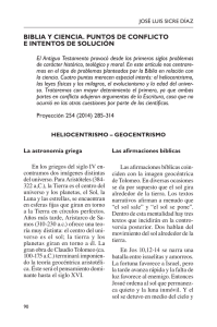 BIBLIA Y CIENCIA. PuNTOS DE CONFLICTO E INTENTOS DE