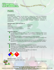 DESCRIPCION Es un líquido claro, incoloro, con olor
