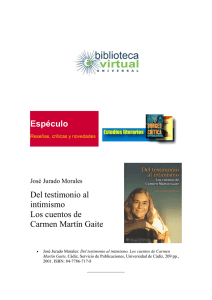 Espéculo Del testimonio al intimismo Los cuentos de Carmen Martín