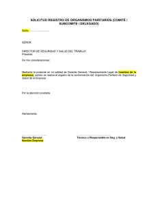 SOLICITUD REGISTRO DE ORGANISMOS PARITARIOS (COMITÉ