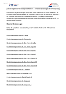 Listas de ganadores de segundo llamado a concurso para cargos