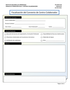 Fiscalización del Convenio de Centro Colaborador