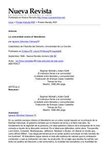 La comunidad contra el liberalismo